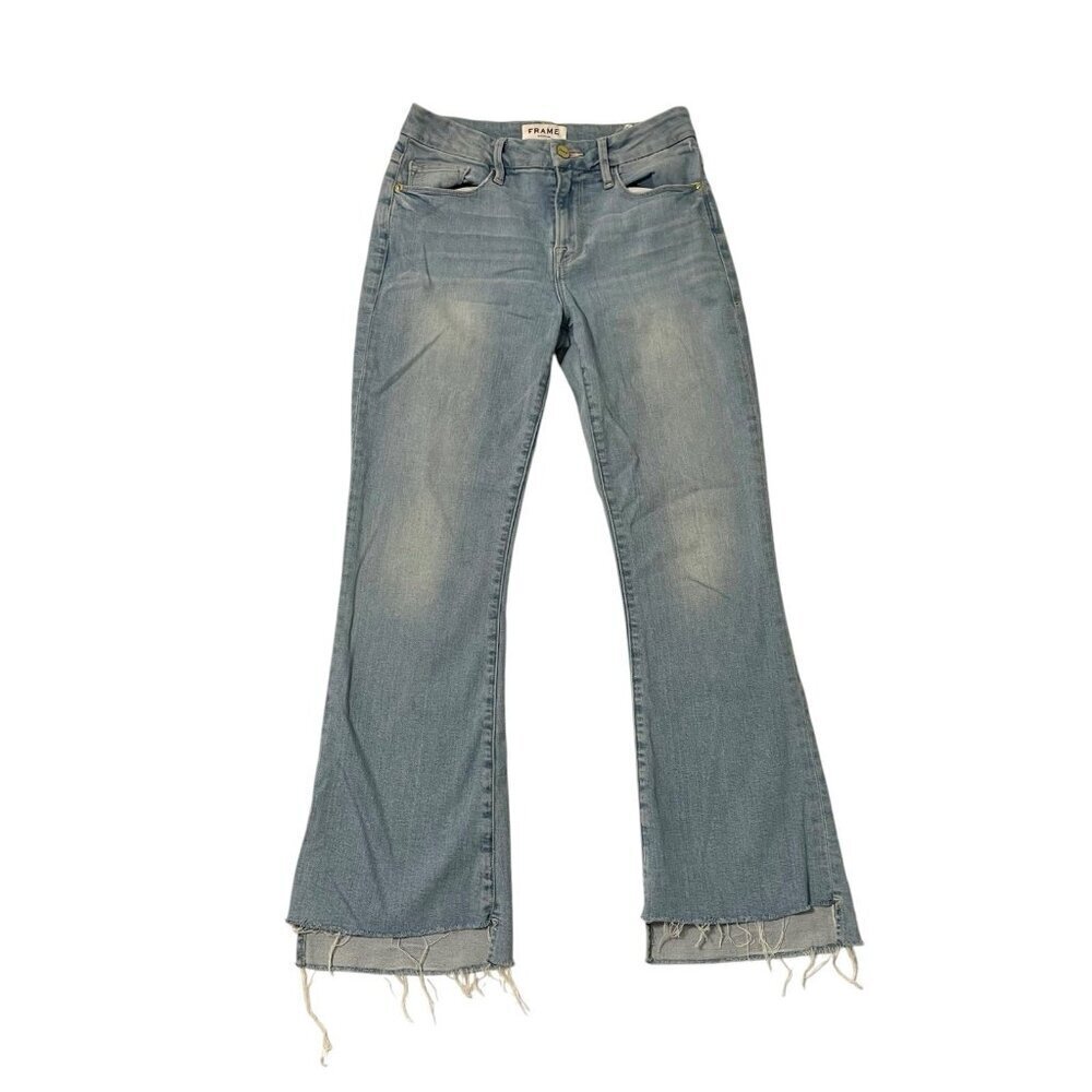 FRAME Le Crop Mini Boot Bootcut Cropped Jeans Stretch Denim Light Wash size 25